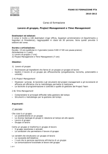 Lavoro di gruppo, Project Management e Time Management