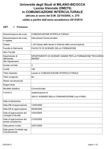 Regolamento didattico Comunicazione Interculturale 2013