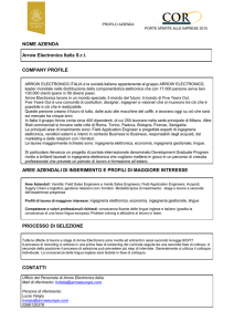 NOME AZIENDA COMPANY PROFILE AREE AZIENDALI DI