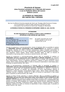 Tirocini Centri per l`Impiego - Unione dei comuni di Lonate Pozzolo