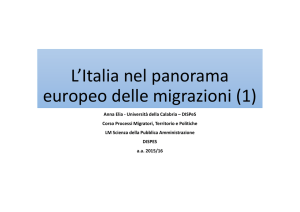 L`Italia nel panorama europeo delle migrazioni (1)