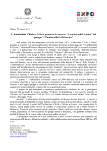Pizzica press release - Ambasciata d`Italia