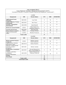 Anno Accademico 2016-17 Laurea Magistrale “Economia e