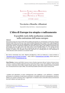 L`idea di Europa tra utopia e radicamento