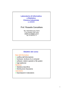 Prof. Rossella Cancelliere - Dipartimento di Informatica