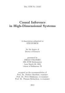 Causal Inference in High-Dimensional Systems - ETH E