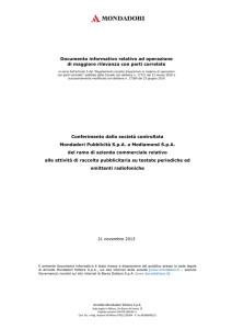 Documento informativo relativo ad operazione di