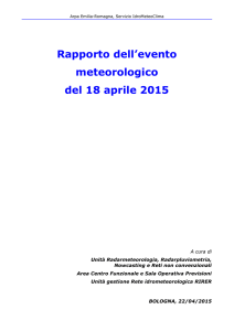 Rapporto meteo del 18 aprile 2015 - Arpae Emilia