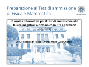 Giornata informativa per il test di ammissione alle laurea magistrali a