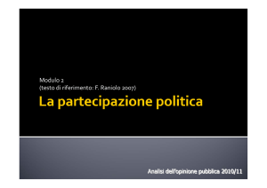 La partecipazione politica - Dipartimento di Scienze sociali e politiche
