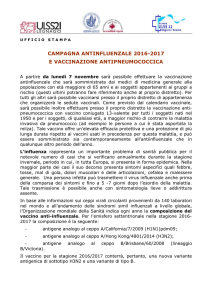 comunicato ULSS CAMPAGNA ANTINFLUENZALE 2016-2017