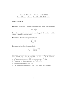 Esame di Matematica e Statistica del 20 Dicembre 2005