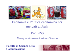 Economia e Politica economica nei mercati globali