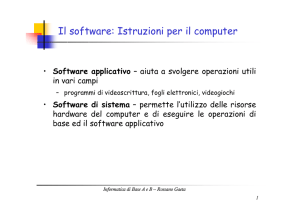 Il software: Istruzioni per il computer