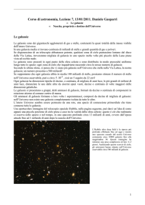 Corso di astronomia, Lezione 7, 13/01/2011. Daniele Gasparri