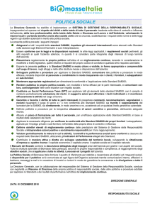 politica sociale - Biomasse Italia SpA