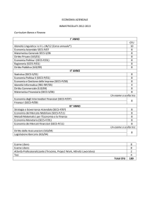 Curriculum Banca e Finanza