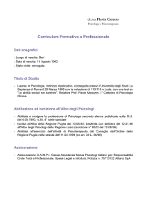 curriculum vitae - Dipartimento di Psicologia dei Processi di