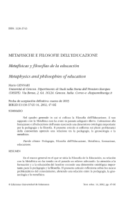 Metafisique e filosofie dell`educazione