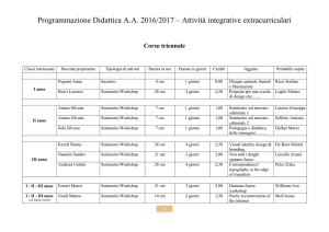 Programmazione Didattica AA 2016/2017 – Attività