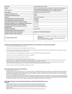 RAD - Corsi di laurea del Dipartimento di Lingue e Letterature