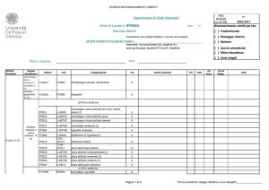 Percorso Storico ORIENTAMENTO/SCHEMA PIANO: Dipartimento