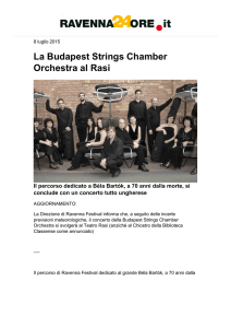 La Budapest Strings Chamber Orchestra al Rasi