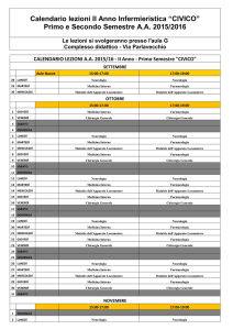 Calendario lezioni II Anno Infermieristica “CIVICO” Primo e