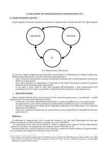 LA RELAZIONE TRA ORGANIZZAZIONE, INFORMAZIONE E ICT 1