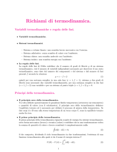 Richiami di termodinamica.