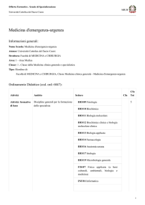 Medicina d`emergenza-urgenza - Università Cattolica del Sacro Cuore