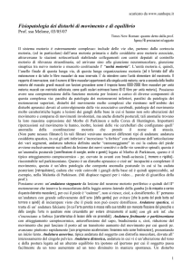 Fisiopatologia dei disturbi di movimento e di equilibrio