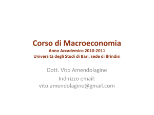 Corso di Macroeconomia Anno Accademico 2010