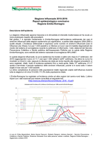 Stagione Influenzale 2015-2016 Report epidemiologico conclusivo