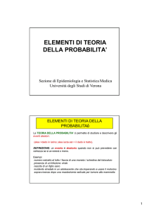 4 Calcolo della Probabilità - Università degli Studi di Verona