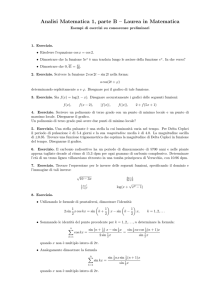 Analisi Matematica 1, parte B – Laurea in Matematica