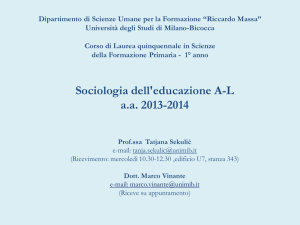 Facoltà di Scienze della Formazione Università degli Studi di Milano