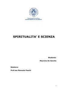 spiritualita` e scienza