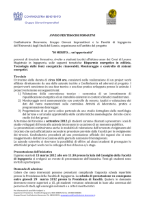 AVVISO PER TIROCINI FORMATIVI Confindustria Benevento