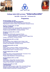 Colloqui dello IUSS sul tema “Interculturalità” Programma