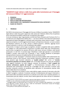 “MANIFESTO degli indirizzi e delle linee guida della Commissione