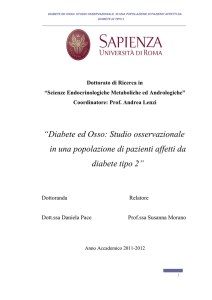 Diabete ed Osso: Studio osservazionale in una - Padis