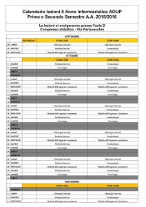 Calendario lezioni II Anno Infermieristica AOUP Primo e