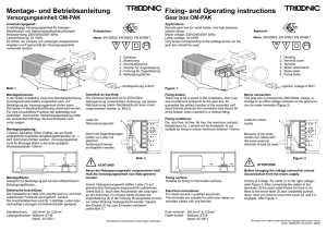 TRIDONIC Fixing- and Operating instructions Montage