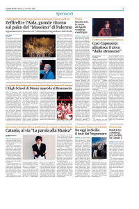 Zeffirelli e l`Aida, grande ritorno sul palco del “Massimo” di Palermo