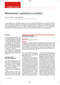Alimentazione Vegetariana in Pediatria