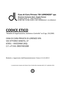 Codice Etico DL - Casa di Cura Di Lorenzo