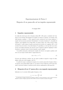 Esperimentazioni di Fisica 2 Risposta di un passa