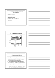 14 Struttura della memoria secondaria 14.1 Struttura del disco 14.1