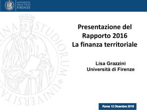 Presentazione del Rapporto 2016 "La finanza territoriale"